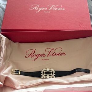 Roger Vivier Black bracelet with Crystal Detail